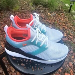 Puma White and Teal Sneakers